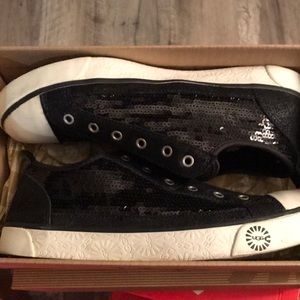 Black sequin Ugg sneakers